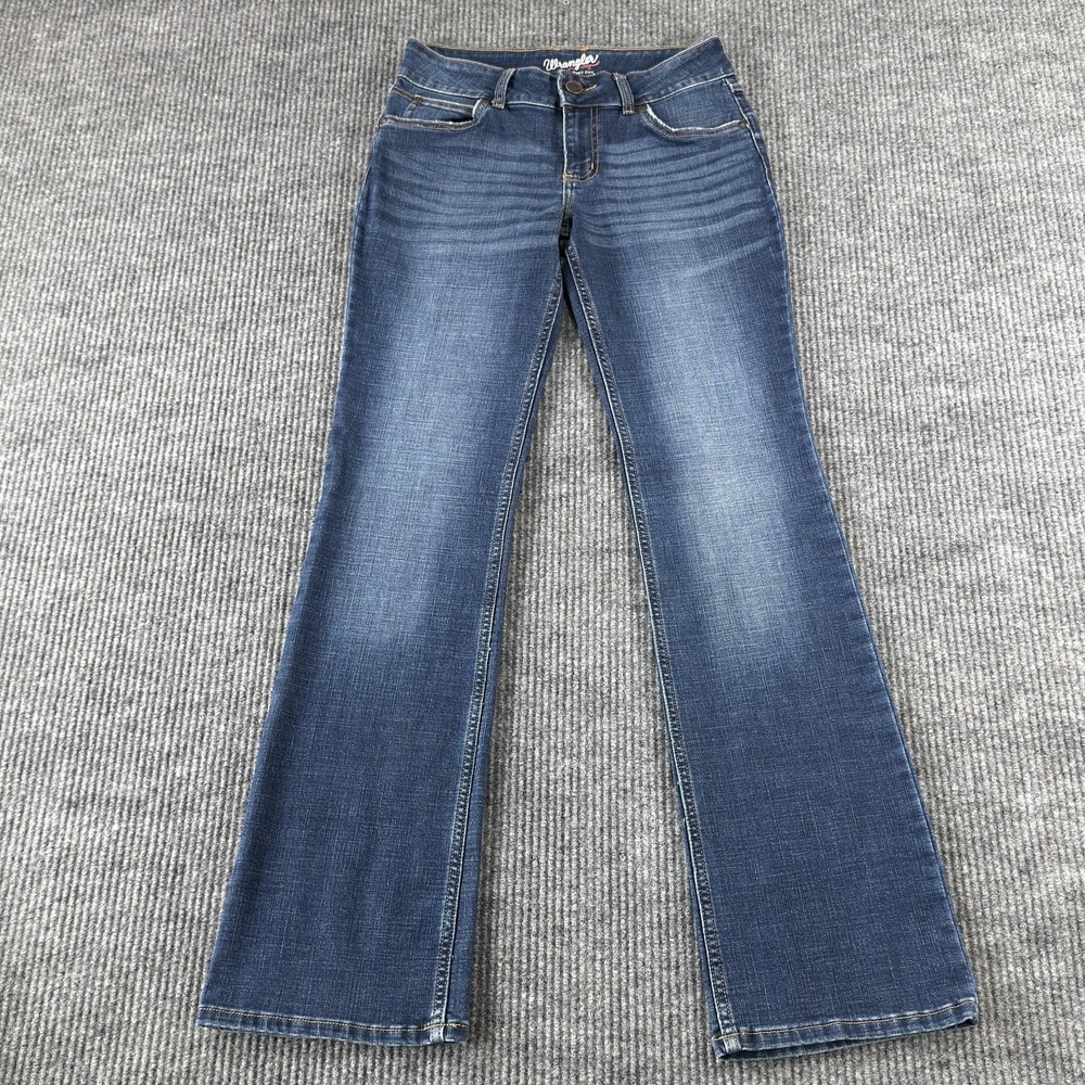 Wrangler Bootcut Jeans Womens 5X34 Blue Medium Wash Mid Rise Stretch Denim